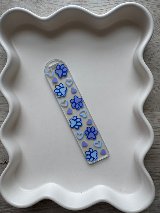 Blue Paw Prints Bookmark