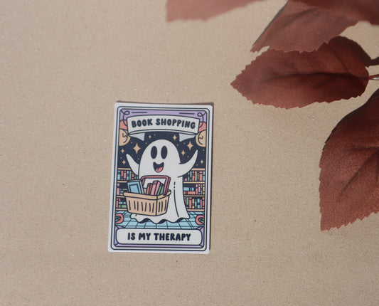 book shopping is my therapy sticker image 0