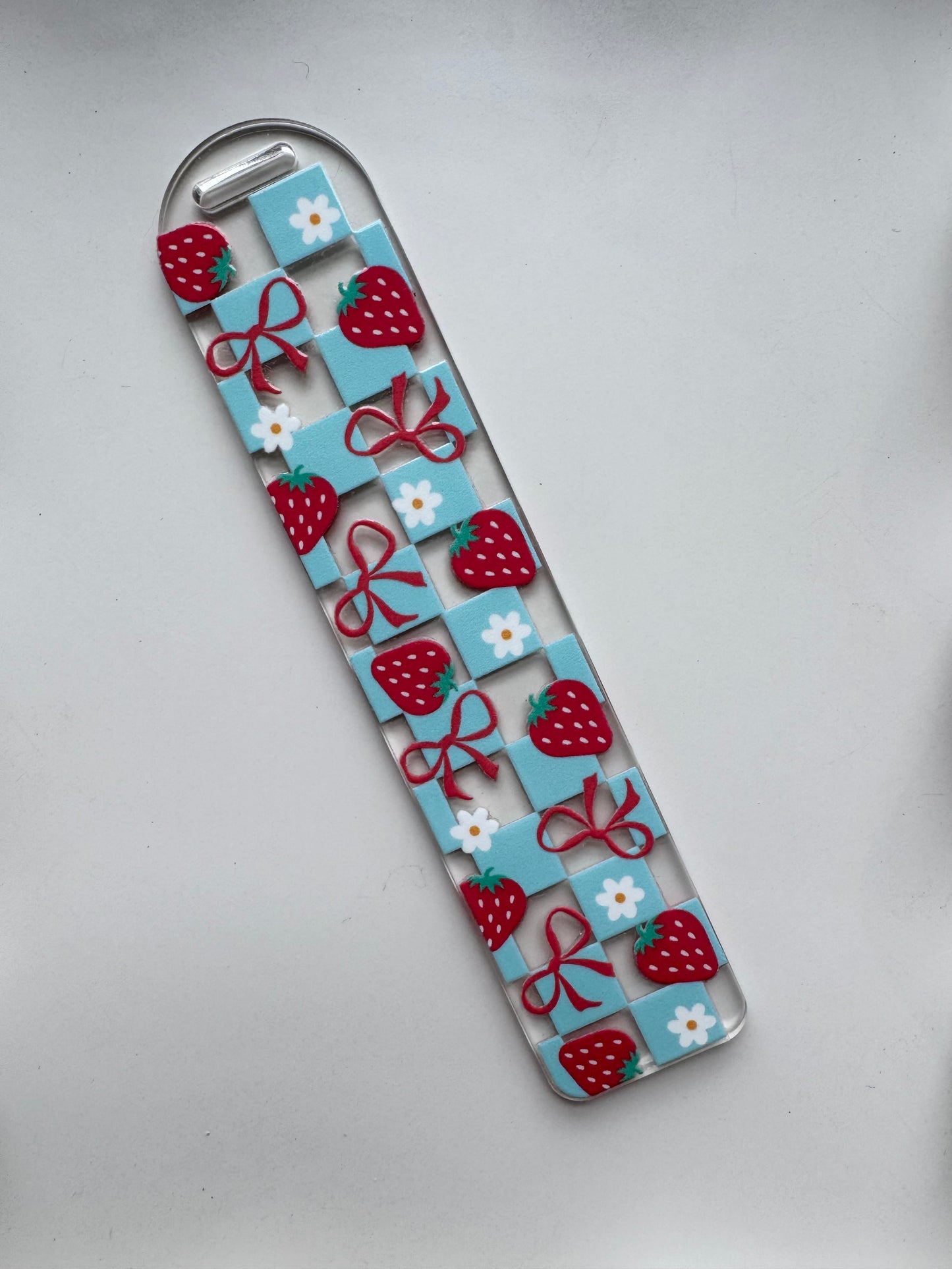 Strawbs & Blue Checks Bookmark