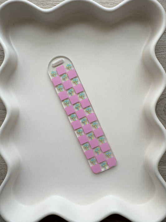 Palms & Pink Checks Bookmark