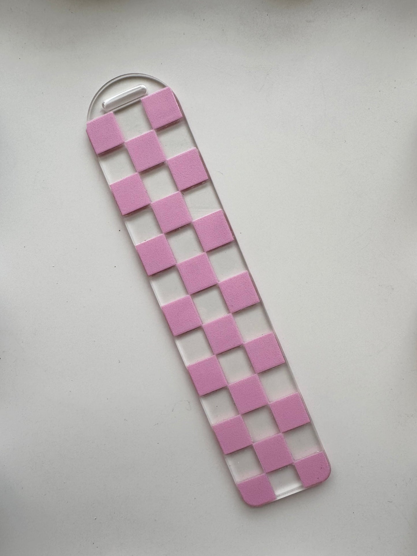 Simple Checks Bookmark - Pink