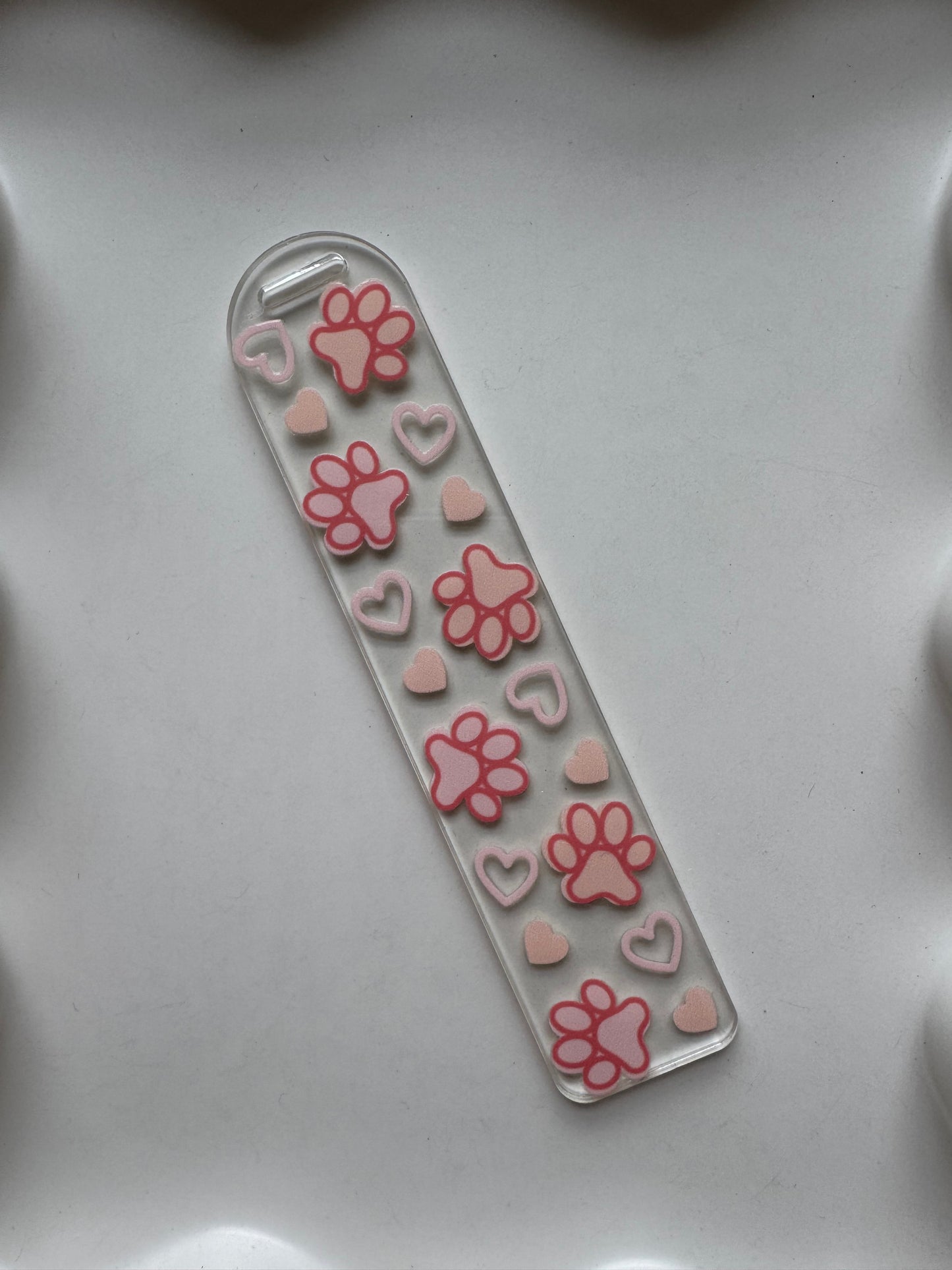 Pink Paw Prints Bookmark