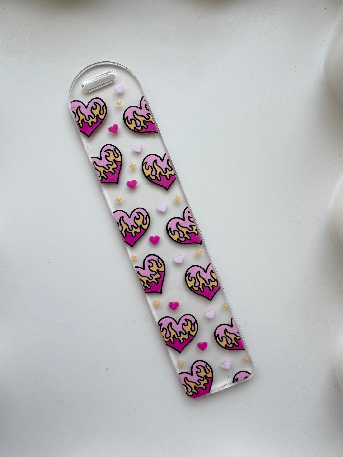 Flaming Hearts Bookmark